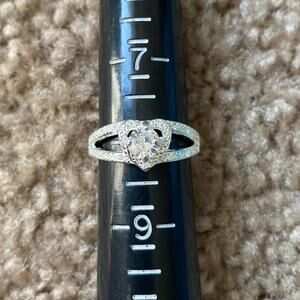 Silver heart ring size 8